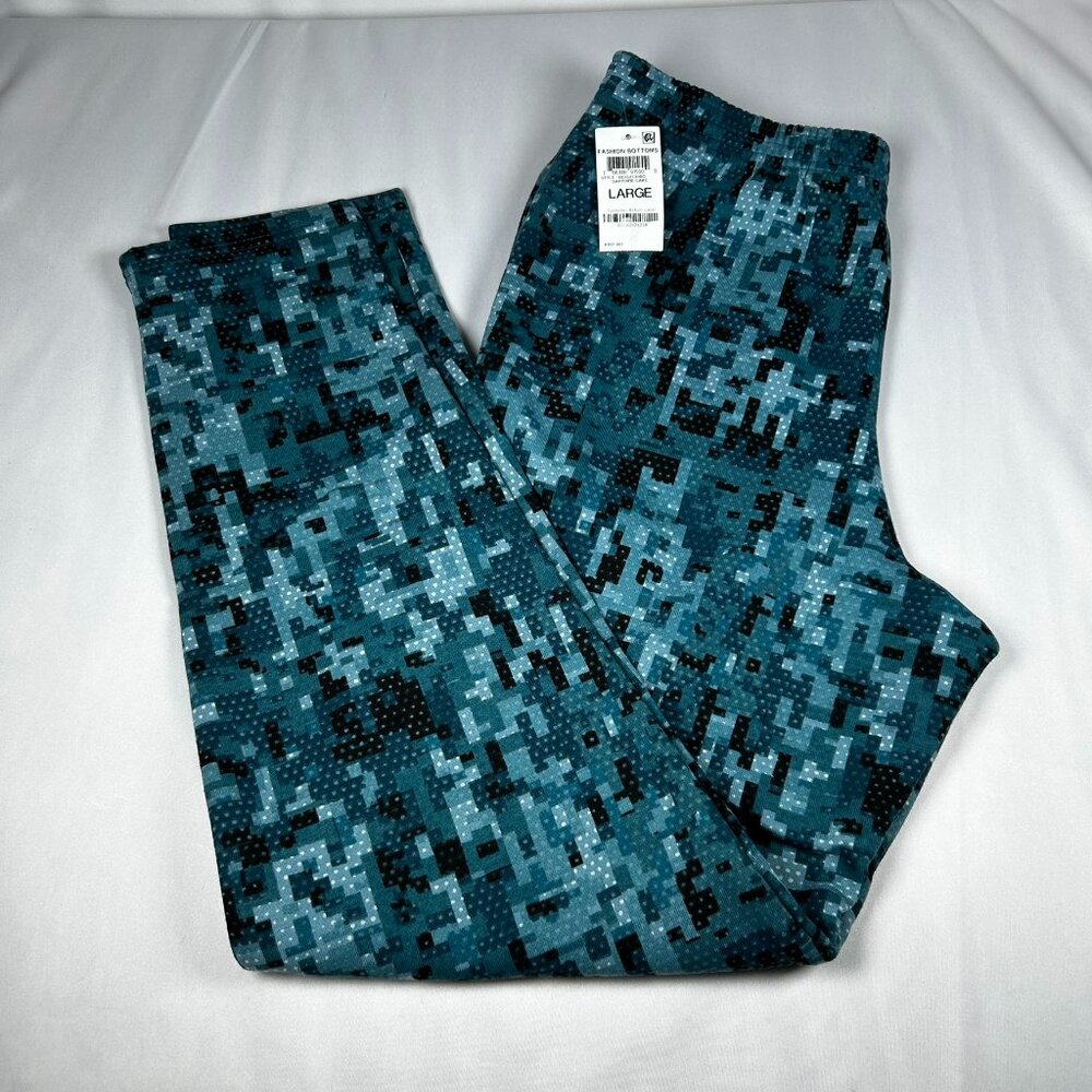 Ideology Boys Large Pants Pixelated Camo Sweatpants Active Blue Black Warm NWT